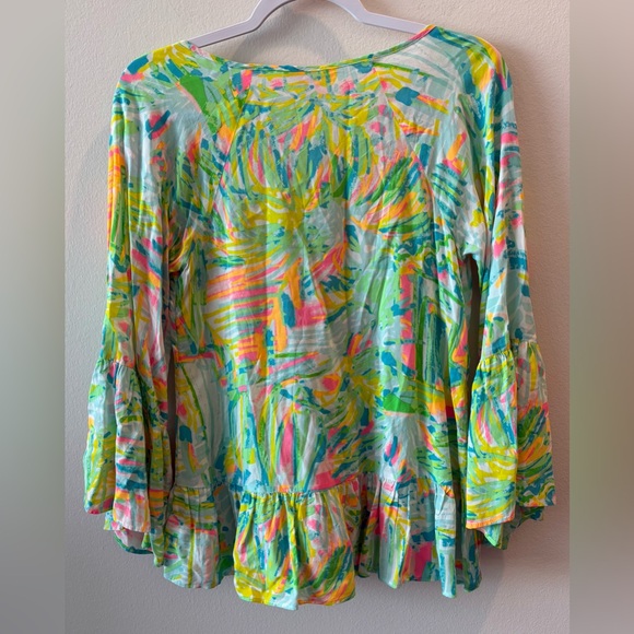 Lilly Pulitzer Amisa Sea Salt Sun Tunic Blouse Size XXS sku11 - Picture 8 of 9